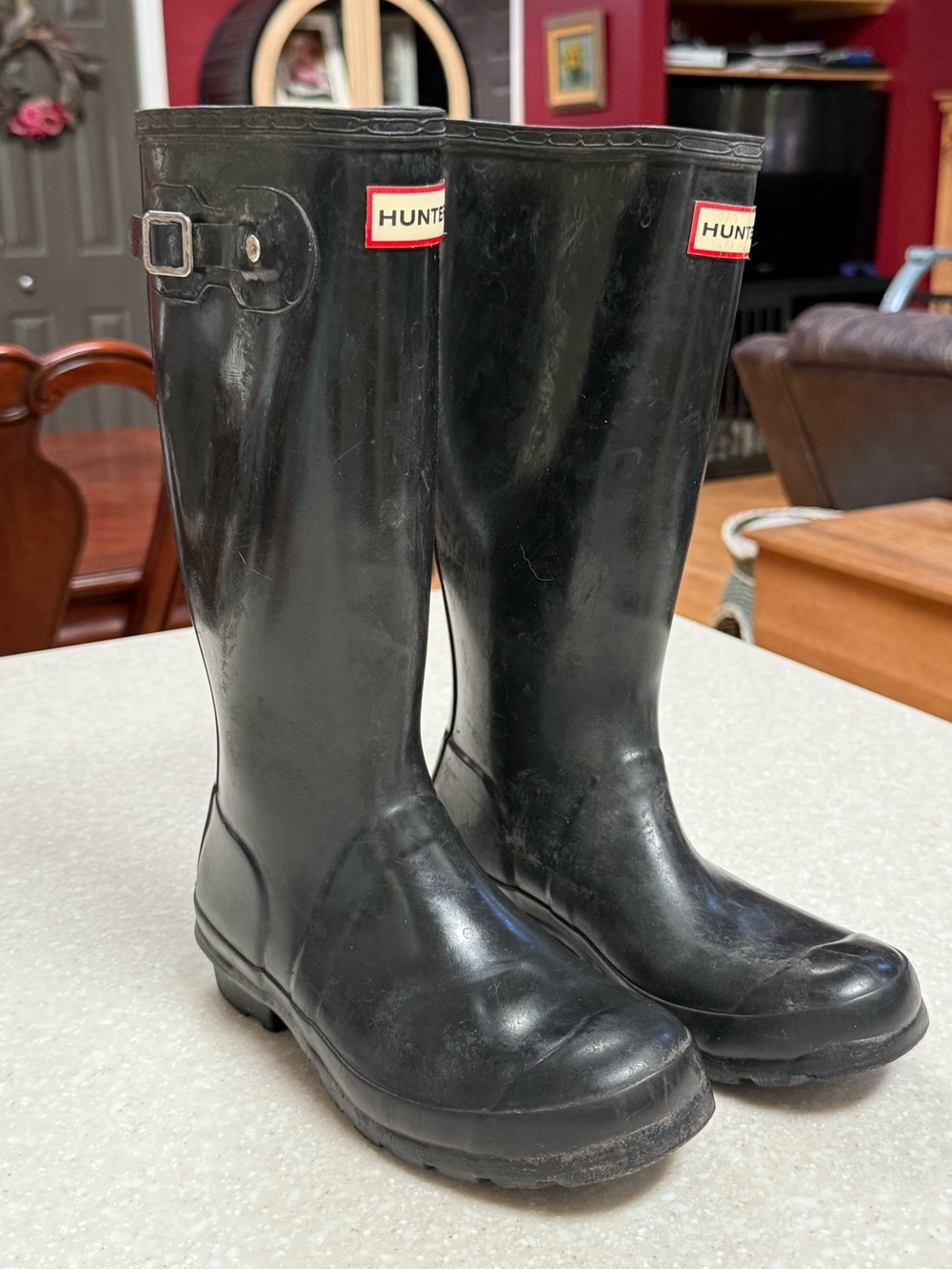 Hunter Black Kids Tall Rain Boots